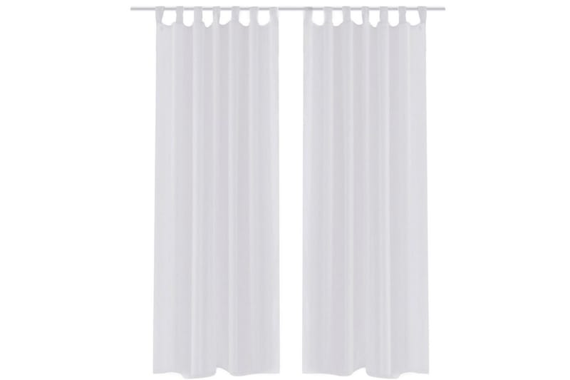 Genomskinlig vit gardin 140x175 cm 2-pack - Panelgardin - Gardiner & gardinupphängning