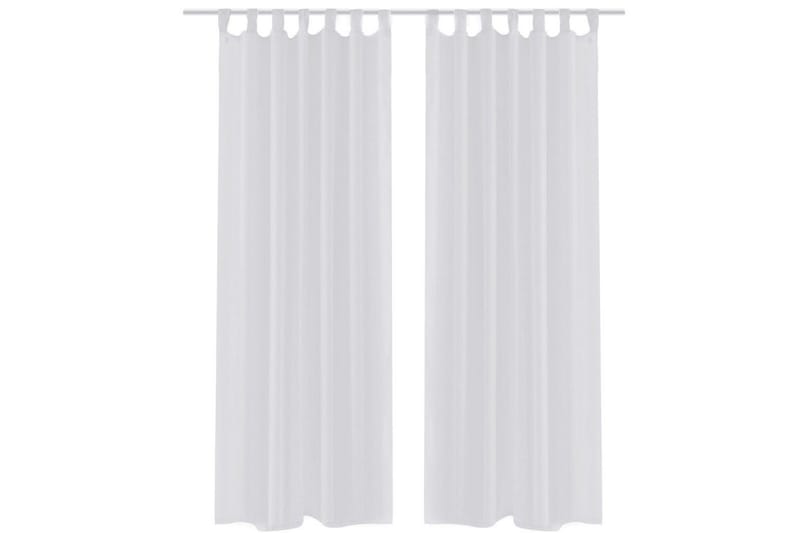 Genomskinlig vit gardin 140x225 cm 2-pack - Panelgardin - Gardiner & gardinupphängning