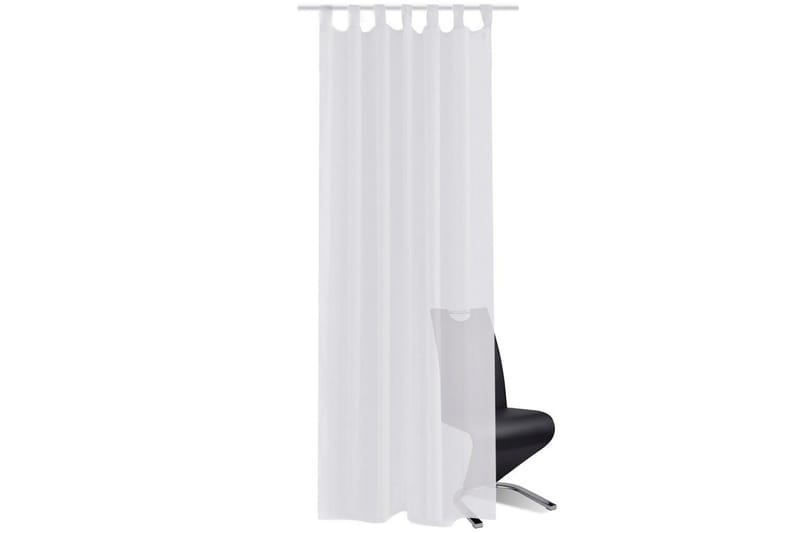 Genomskinlig vit gardin 140x225 cm 2-pack -   - Gardiner & gardinupphängning - Panelgardin
