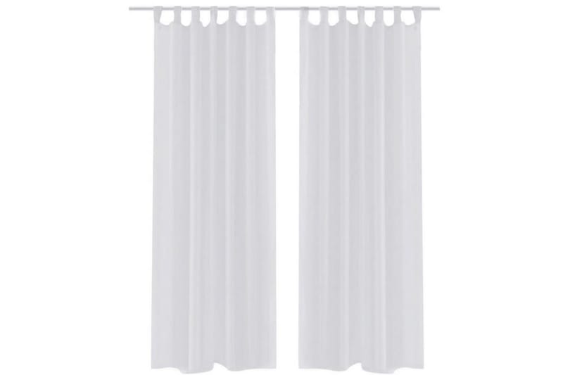 Genomskinlig vit gardin 140x245 cm 2-pack - Panelgardin - Gardiner & gardinupphängning