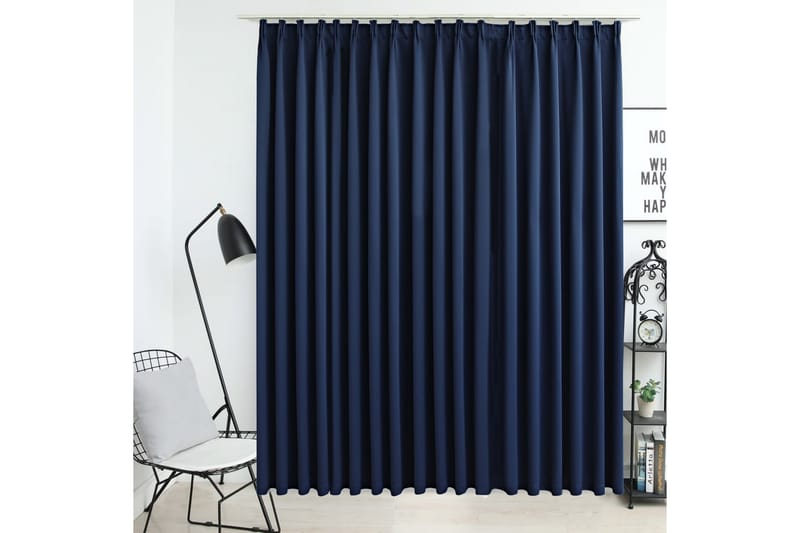 Mörkläggningsgardin med krokar blå 290x245 cm - Textilier & mattor - Gardiner & gardinupphängning