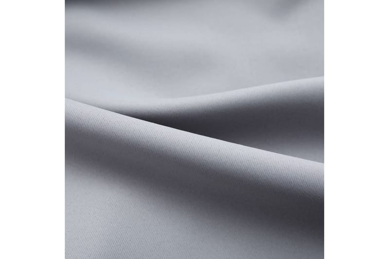 Mörkläggningsgardin med krokar grå 290x245 cm - Gardiner & gardinupphängning