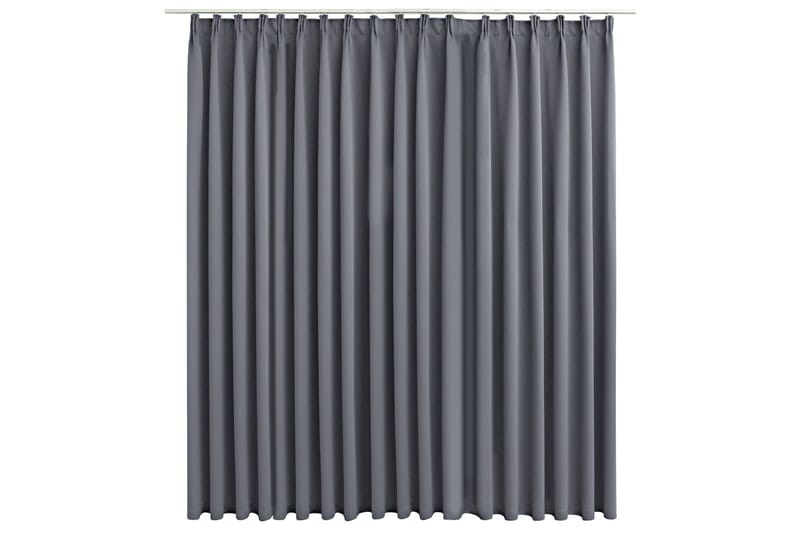 Mörkläggningsgardin med krokar grå 290x245 cm - Textilier & mattor - Gardiner & gardinupphängning