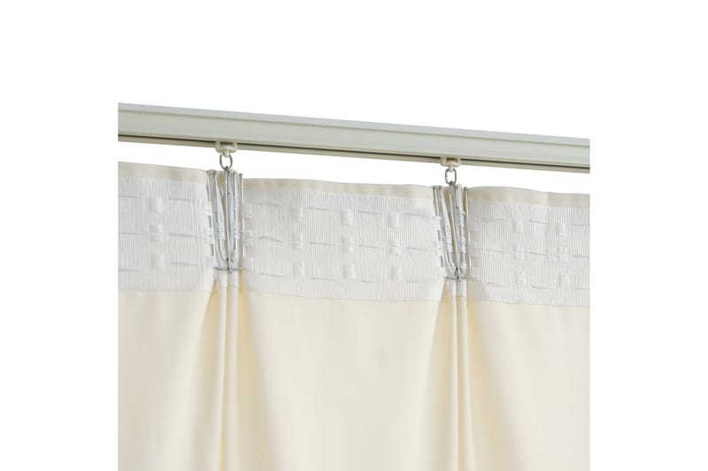 Mörkläggningsgardin med krokar sammet gräddvit 290x245 cm - Textilier & mattor - Gardiner & gardinupphängning