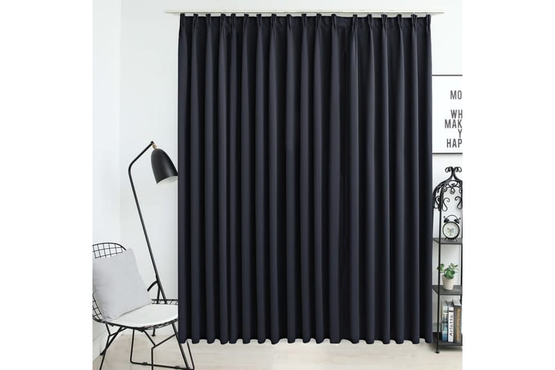 Mörkläggningsgardin med krokar svart 290x245 cm - Textilier & mattor - Gardiner & gardinupphängning
