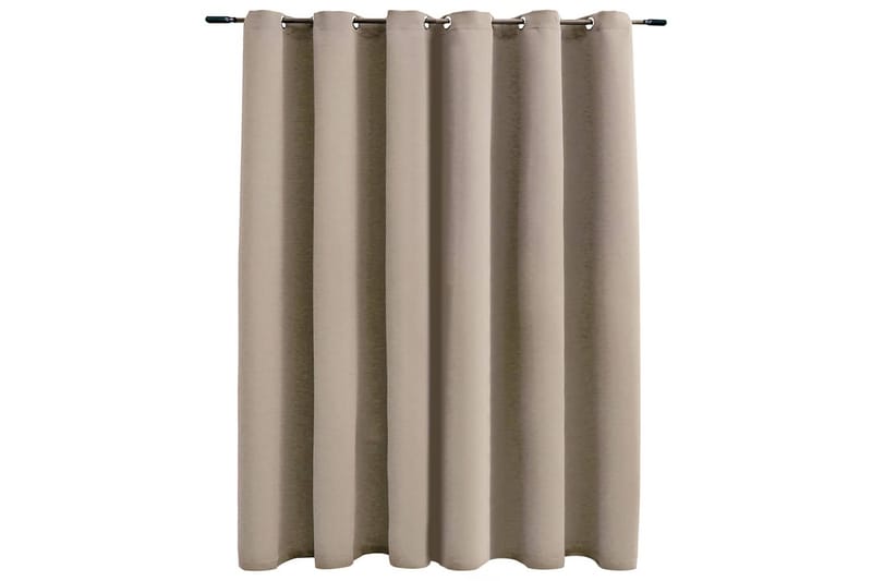 Mörkläggningsgardin med metallringar beige 290x245 cm - Textilier & mattor - Gardiner & gardinupphängning