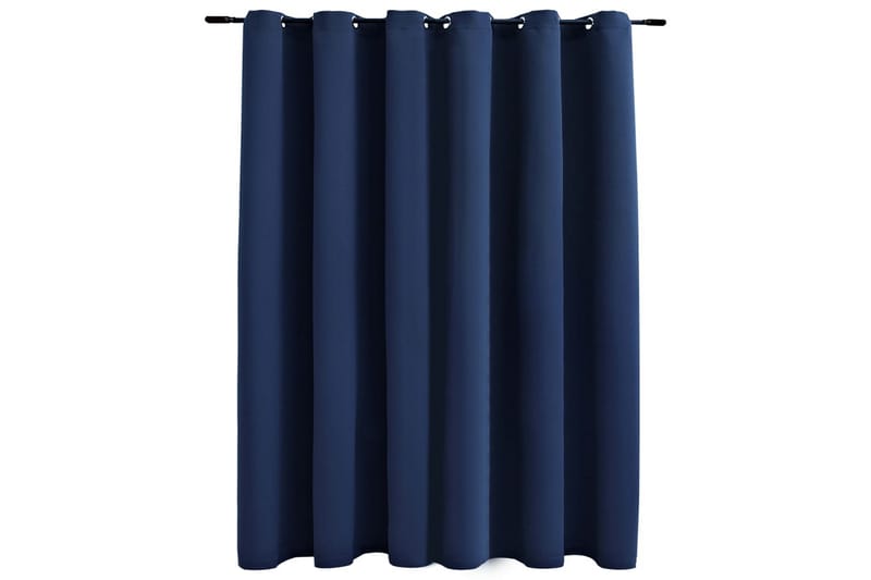 Mörkläggningsgardin med metallringar blå 290x245 cm - Textilier & mattor - Gardiner & gardinupphängning