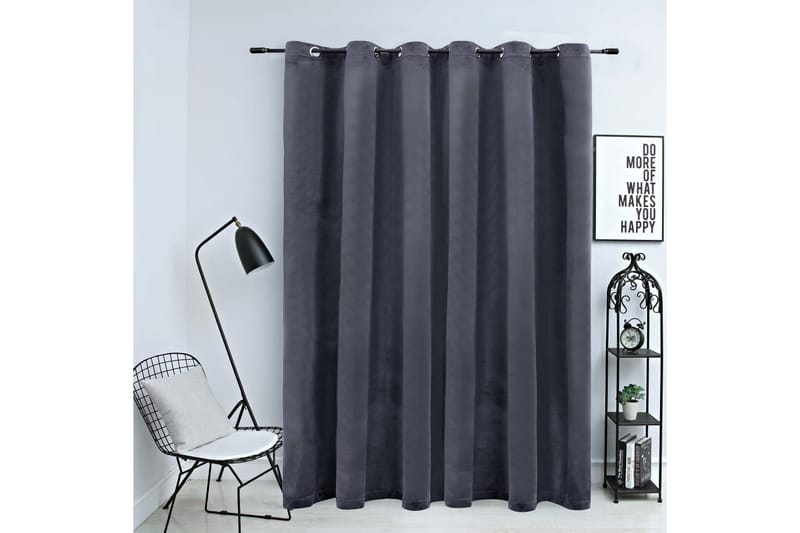 Mörkläggningsgardin med metallringar sammet 290x245 cm - Textilier & mattor - Gardiner & gardinupphängning