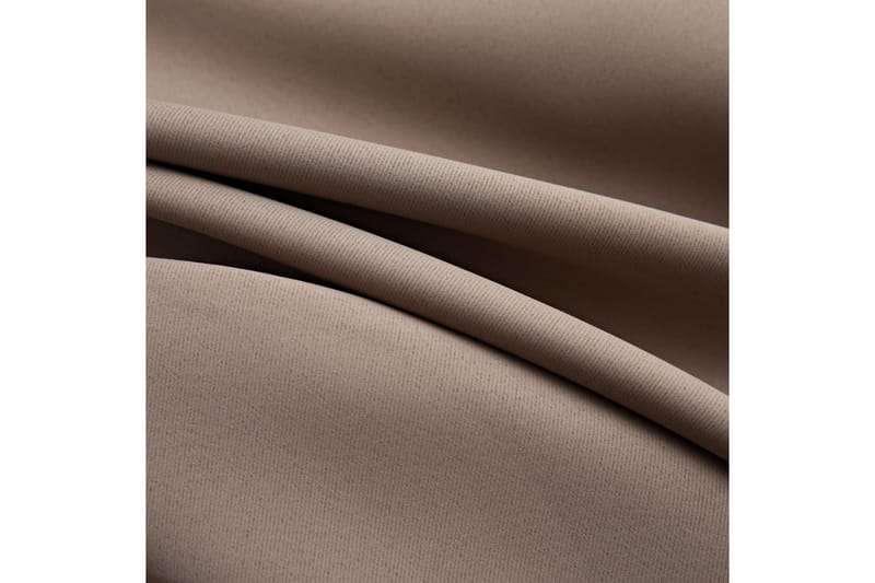 Mörkläggningsgardin med metallringar taupe 290x245 cm - Textilier & mattor - Gardiner & gardinupphängning
