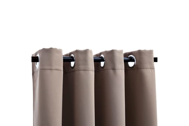 Mörkläggningsgardin med metallringar taupe 290x245 cm - Textilier & mattor - Gardiner & gardinupphängning