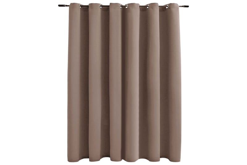 Mörkläggningsgardin med metallringar taupe 290x245 cm - Gardiner & gardinupphängning