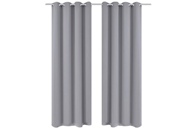Mörkläggningsgardin med öljetter 270x245 cm grå - Textilier & mattor - Gardiner & gardinupphängning