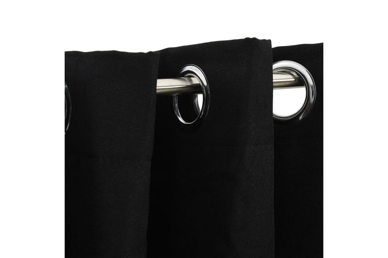 Mörkläggningsgardin med öljetter linnelook svart 290x245cm - Textilier & mattor - Gardiner & gardinupphängning