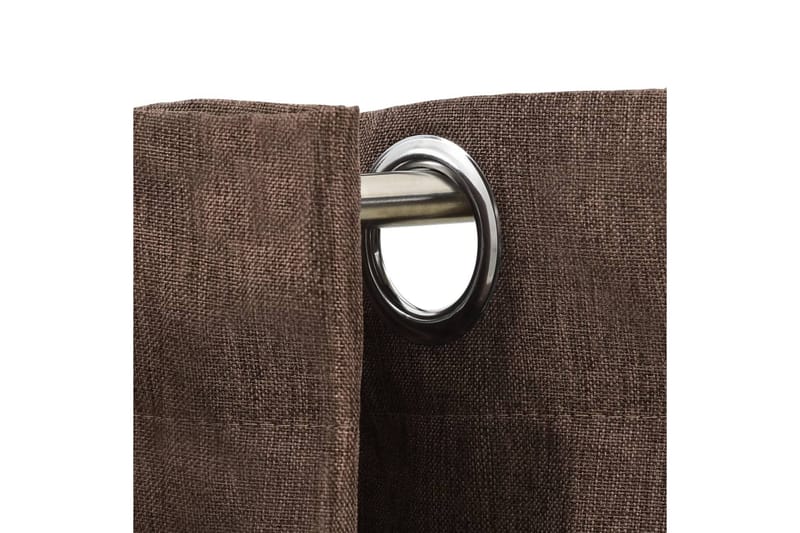 Mörkläggningsgardin med öljetter linnelook taupe 290x245cm - Textilier & mattor - Gardiner & gardinupphängning