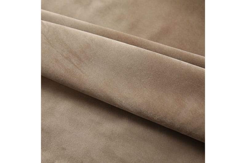 Mörkläggningsgardiner 2 st m. krokar sammet beige 140x175 cm - Textilier & mattor - Gardiner & gardinupphängning