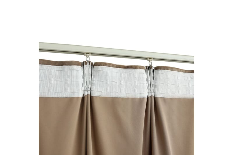 Mörkläggningsgardiner 2 st m. krokar sammet beige 140x175 cm - Textilier & mattor - Gardiner & gardinupphängning