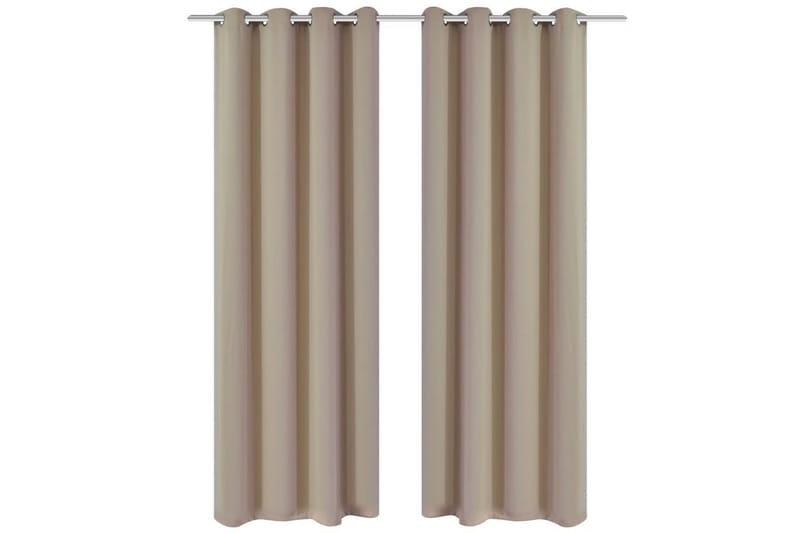 Mörkläggningsgardiner 2 st med öljetter 135x175 cm gräddvit - Textilier & mattor - Gardiner & gardinupphängning