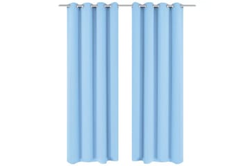 Mörkläggningsgardiner 2 st med öljetter 135x175 cm turkos