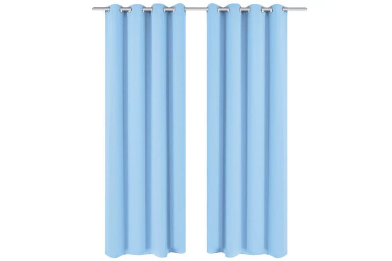 Mörkläggningsgardiner 2 st med öljetter 135x175 cm turkos - Textilier & mattor - Gardiner & gardinupphängning