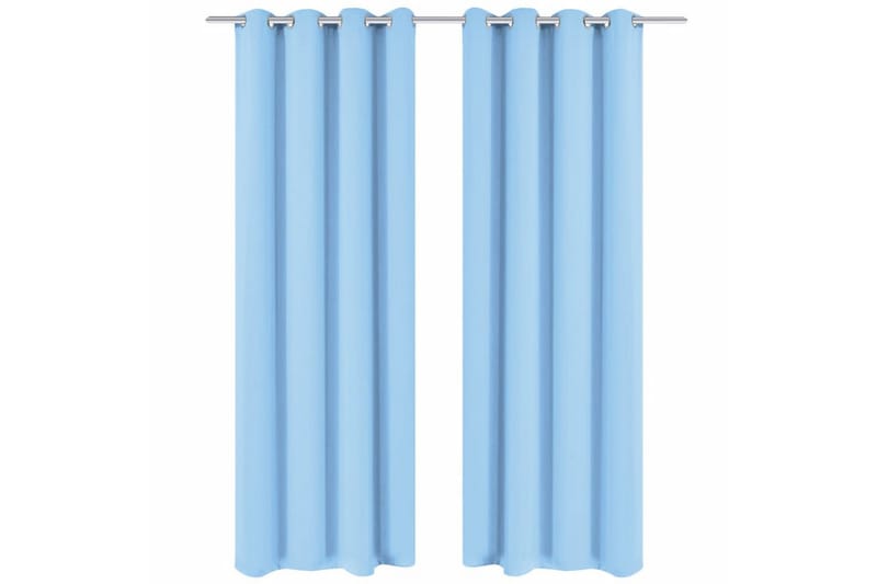 Mörkläggningsgardiner 2 st med öljetter 135x245 cm turkos - Textilier & mattor - Gardiner & gardinupphängning