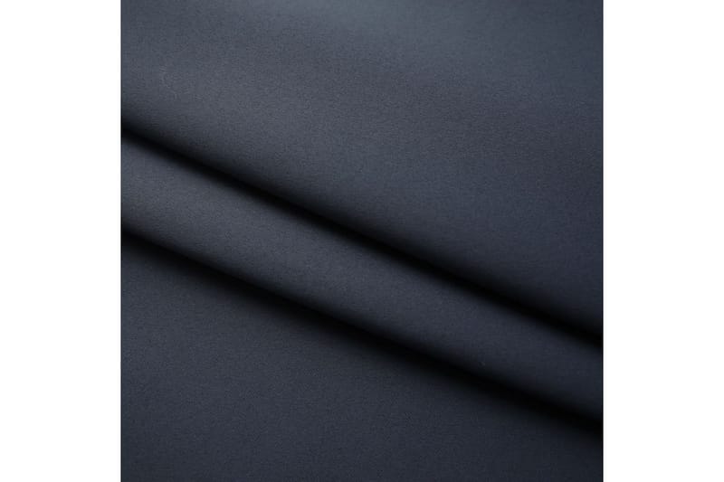 Mörkläggningsgardiner med krokar 2 st antracit 140x245 cm - Textilier & mattor - Gardiner & gardinupphängning