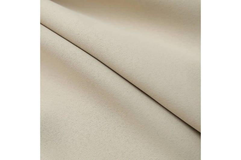 Mörkläggningsgardiner med krokar 2 st beige 140x175 cm - Textilier & mattor - Gardiner & gardinupphängning
