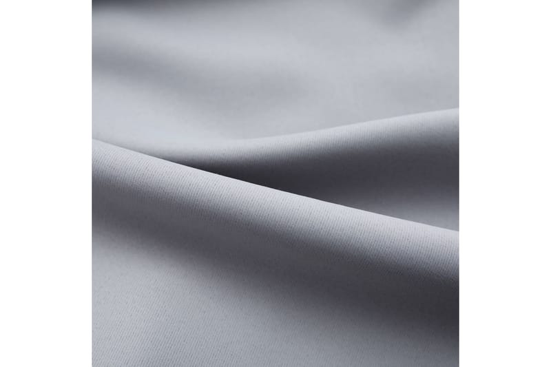 Mörkläggningsgardiner med krokar 2 st grå 140x175 cm - Textilier & mattor - Gardiner & gardinupphängning