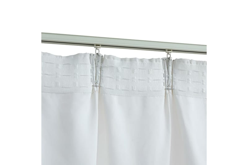 Mörkläggningsgardiner med krokar 2 st gråvit 140x245 cm - Textilier & mattor - Gardiner & gardinupphängning