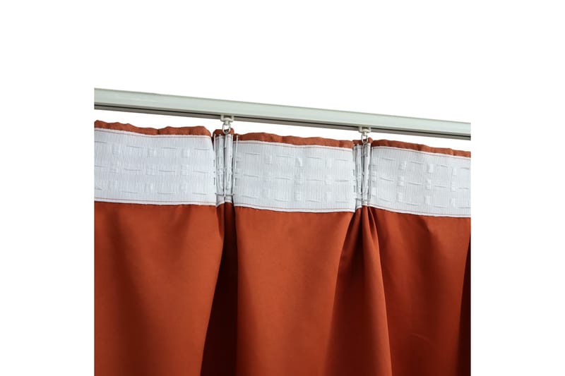 Mörkläggningsgardiner med krokar 2 st rost 140x245 cm - Textilier & mattor - Gardiner & gardinupphängning