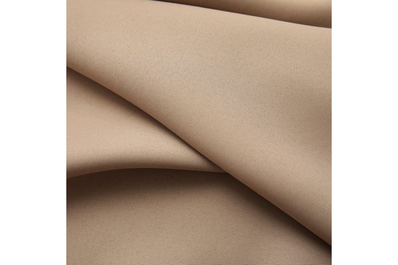 Mörkläggningsgardiner med krokar 2 st taupe 140x175 cm - Textilier & mattor - Gardiner & gardinupphängning