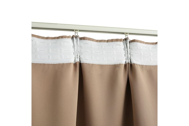 Mörkläggningsgardiner med krokar 2 st taupe 140x245 cm - Textilier & mattor - Gardiner & gardinupphängning