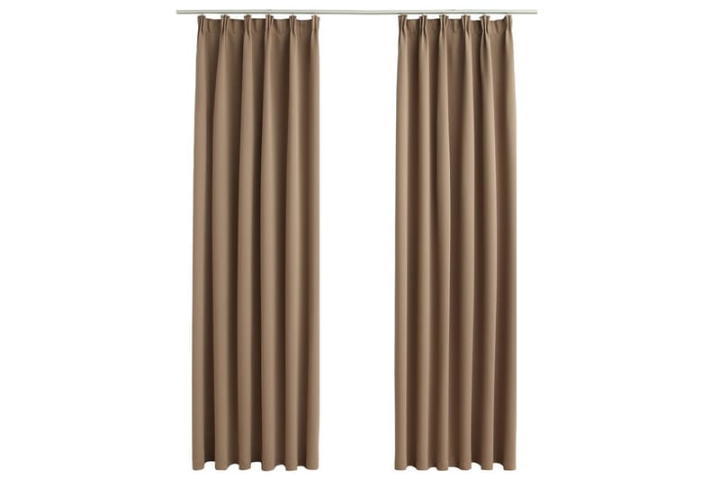 Mörkläggningsgardiner med krokar 2 st taupe 140x245 cm - Textilier & mattor - Gardiner & gardinupphängning