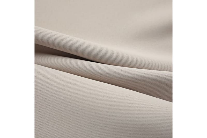 Mörkläggningsgardiner med metallringar 2 st beige 140x245 cm - Textilier & mattor - Gardiner & gardinupphängning