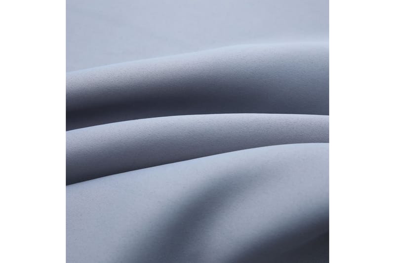 Mörkläggningsgardiner med metallringar 2 st grå 140x175 cm - Textilier & mattor - Gardiner & gardinupphängning