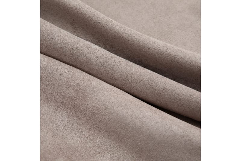 Mörkläggningsgardiner med metallringar 2 st taupe 140x225 cm - Textilier & mattor - Gardiner & gardinupphängning
