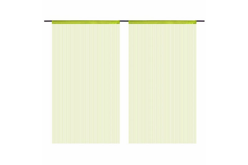 Trådgardiner 2 st 140x250 cm grön - Gardiner & gardinupphängning