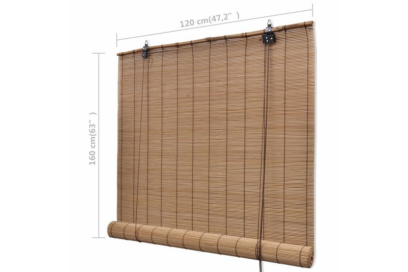 Rullgardin i bambu 120x160 cm brun - Textilier & mattor - Gardiner & gardinupphängning - Rullgardin - Bambu rullgardin