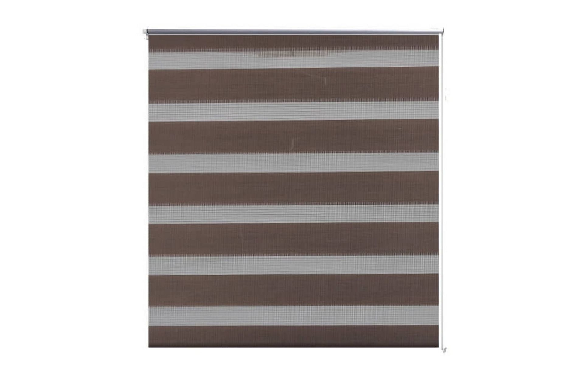 Rullgardin randig brun 80 x 175 cm transparent - Brun