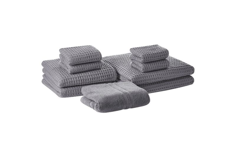 Handduk Areora set om 9 Grå, Grå