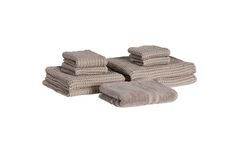 Handduk Areora set om 9 Taupe, Taupe