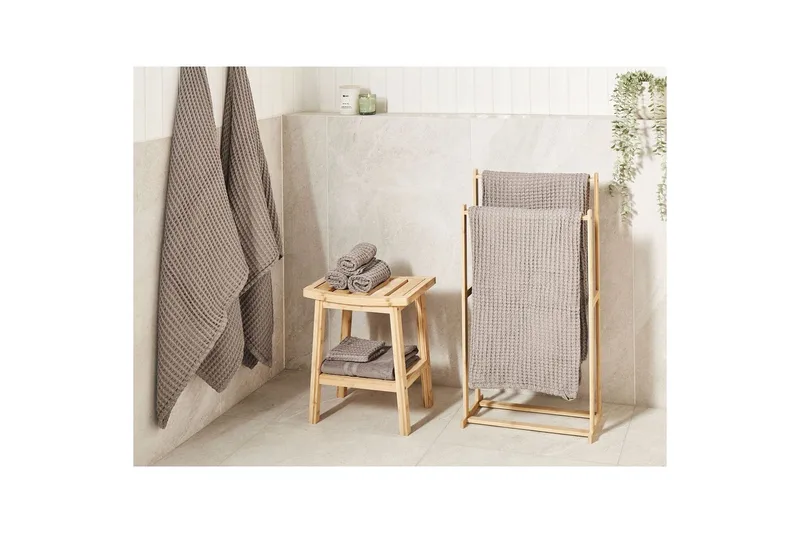 Handduk Areora set om 9 Taupe - Taupe - Textilier & mattor - Badrumstextilier