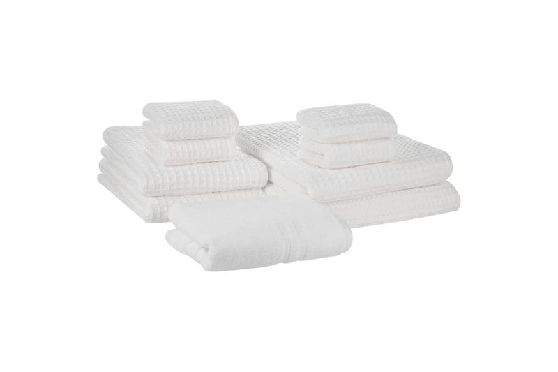 Handduk Areora set om 9 Vit - Vit - Textilier & mattor - Badrumstextilier