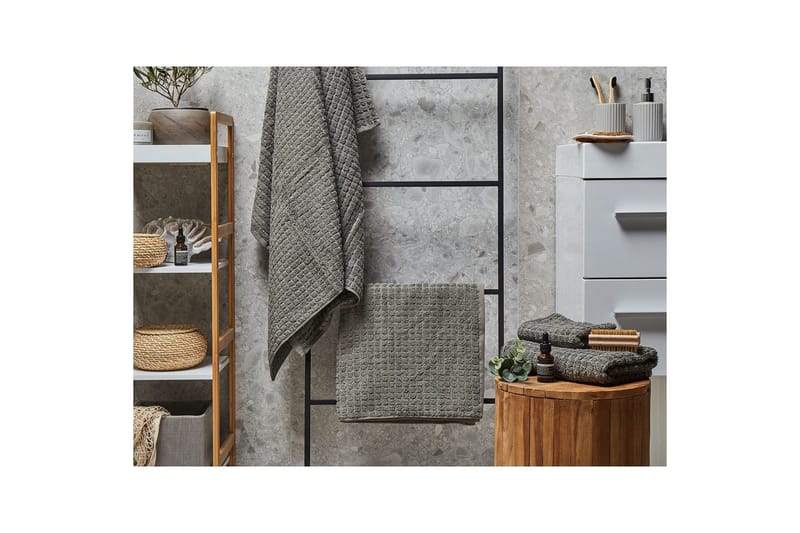 Handduk Atai set om 4 Grå - Grå - Textilier & mattor - Badrumstextilier