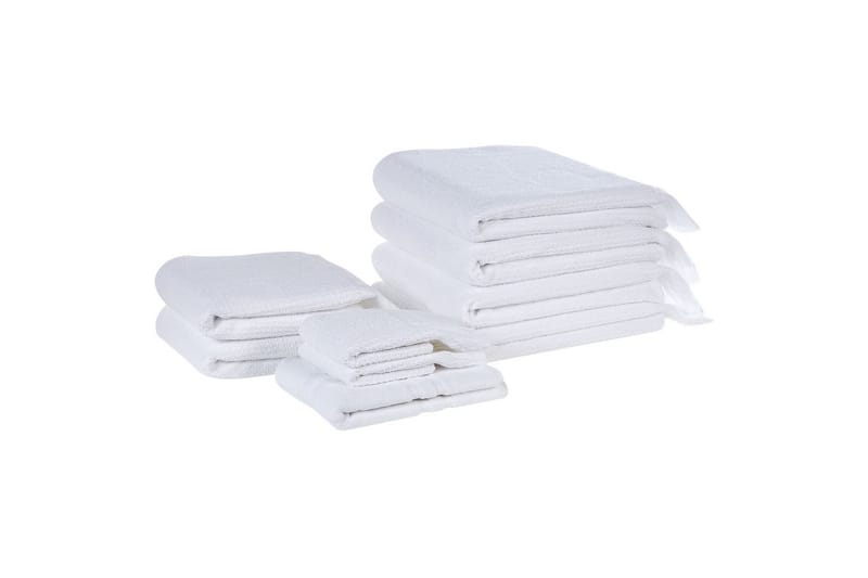 Handduk Atiu set om 9 Vit - Vit - Textilier & mattor - Badrumstextilier