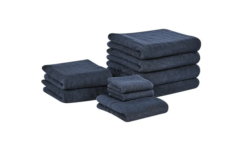 Handduk Mitiaro set om 9 Blå - Blå - Textilier & mattor - Badrumstextilier