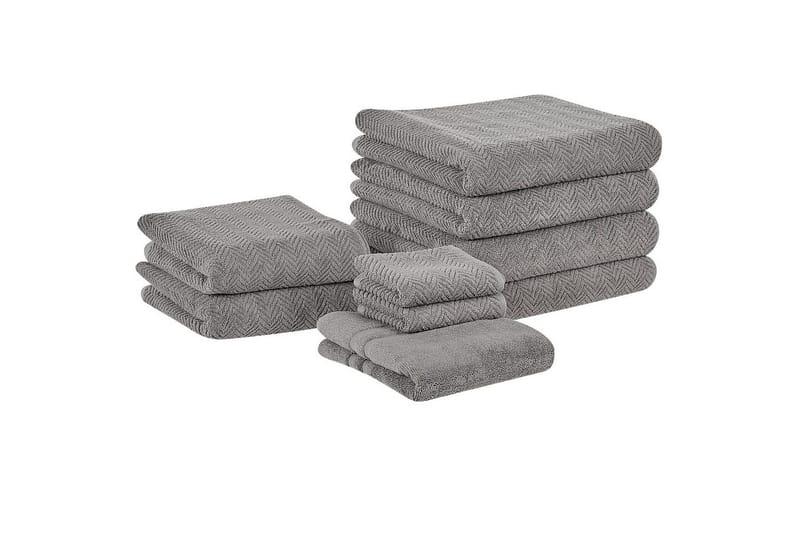 Handduk Mitiaro set om 9 Grå, Grå
