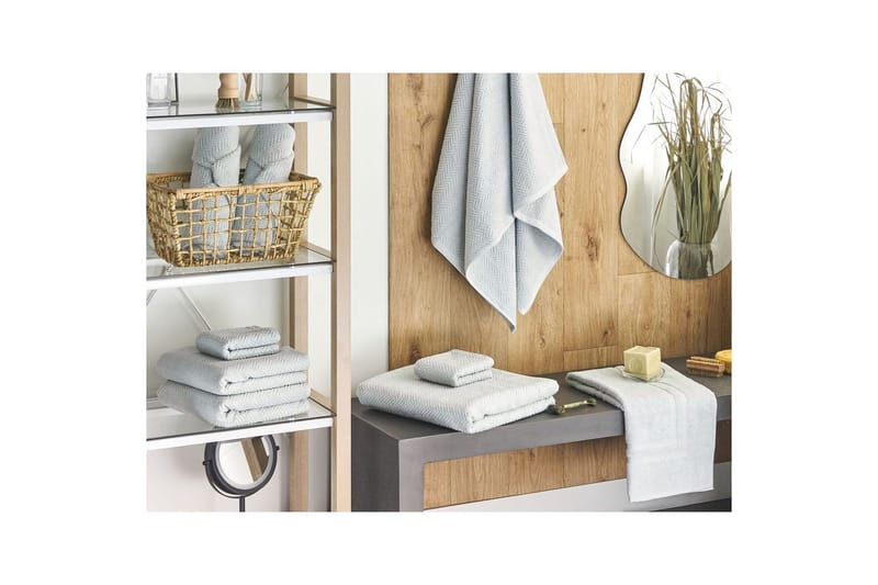 Handduk Mitiaro set om 9 Mintgrön - Mintgrön - Textilier & mattor - Badrumstextilier