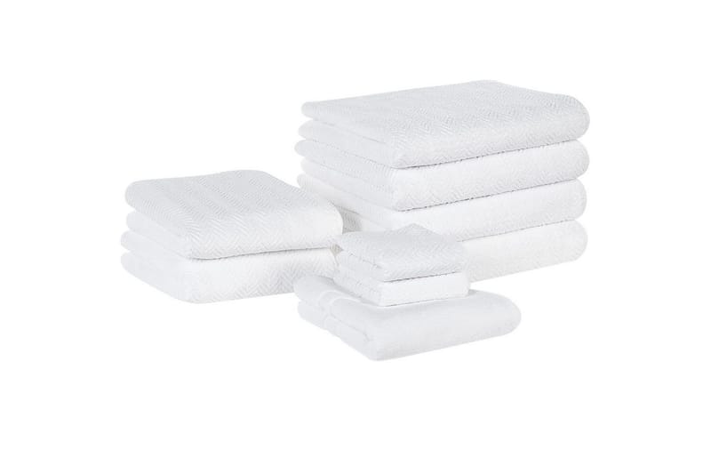 Handduk Mitiaro set om 9 Vit - Vit - Textilier & mattor - Badrumstextilier