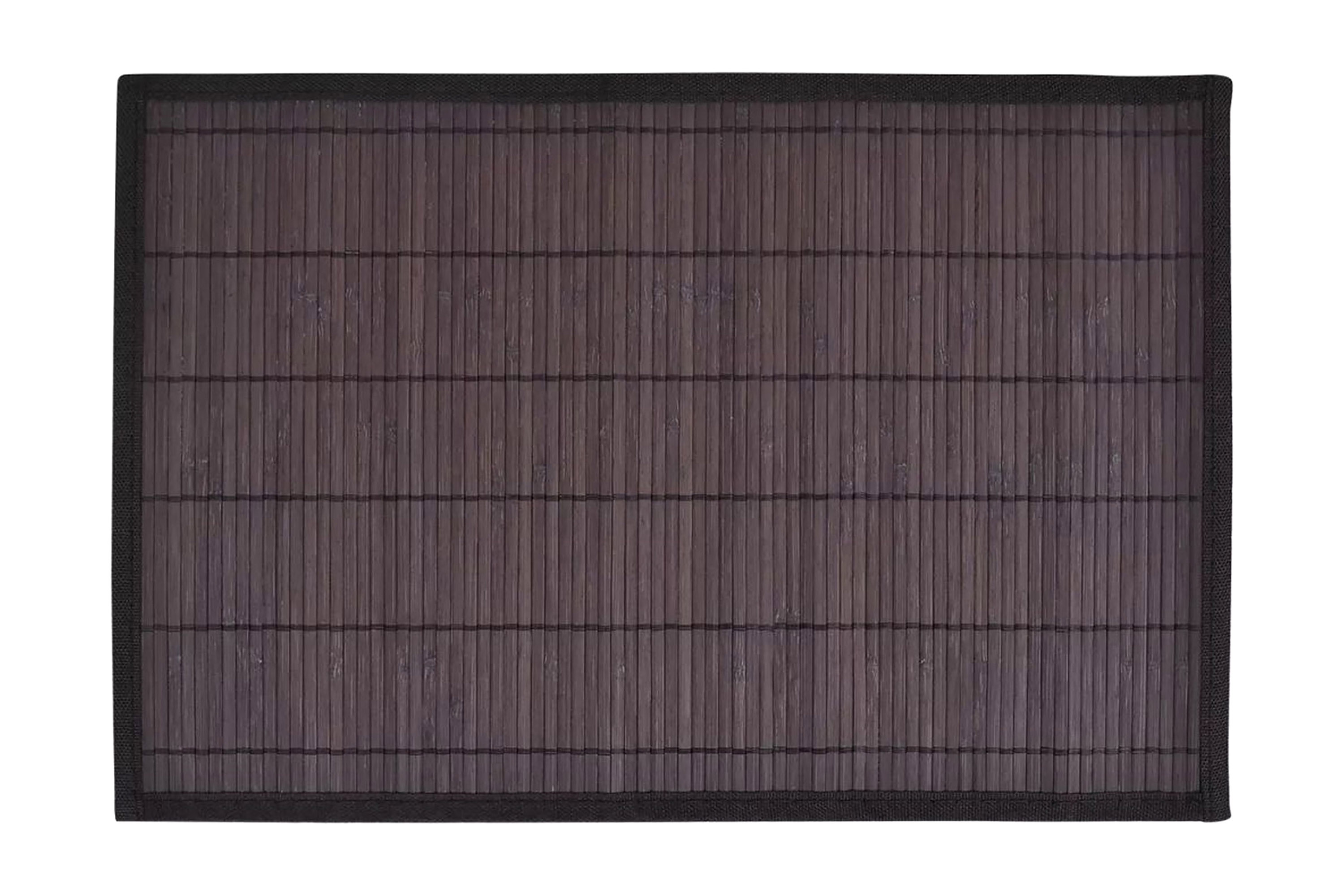 6 Bordstabletter i bambu 30×45 cm mörkbrun –
