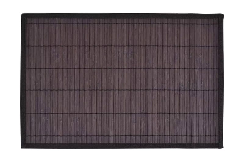 6 Bordstabletter i bambu 30x45 cm mörkbrun - Textilier & mattor - Kökstextilier - Bordstablett